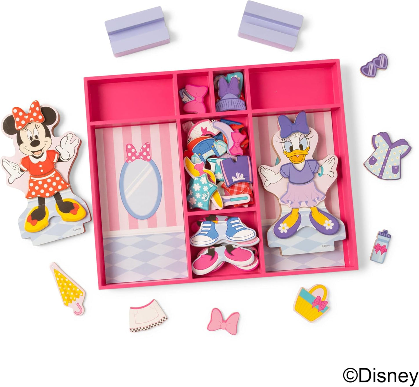 Disney Minnie Mouse with Daisy Duck Deluxe Wooden Magnetic Dress-Up Play Set
