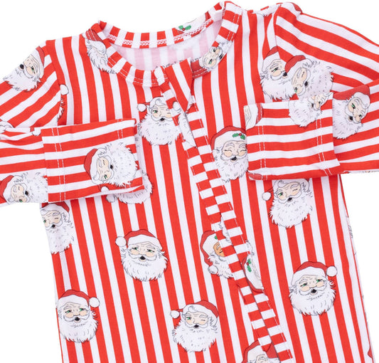 Vintage Santa Stripe- 2 Way Zipper