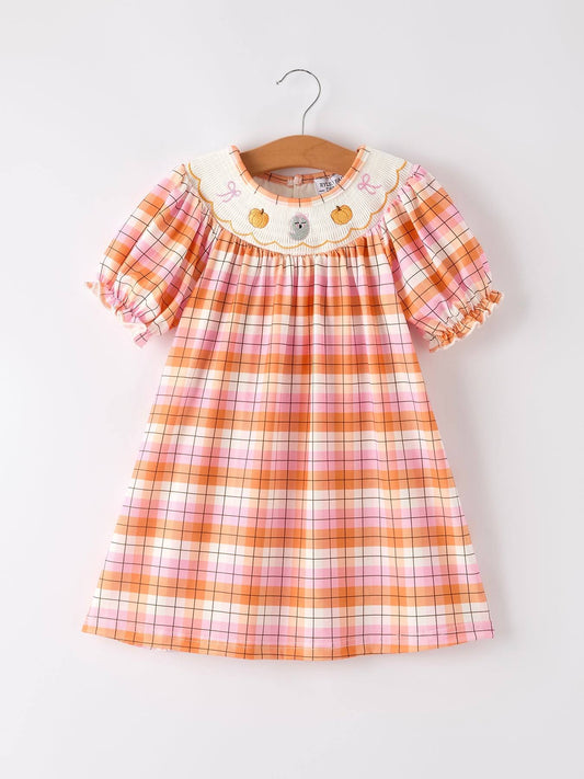 Pumpkin Bow Ghost Smock Dress