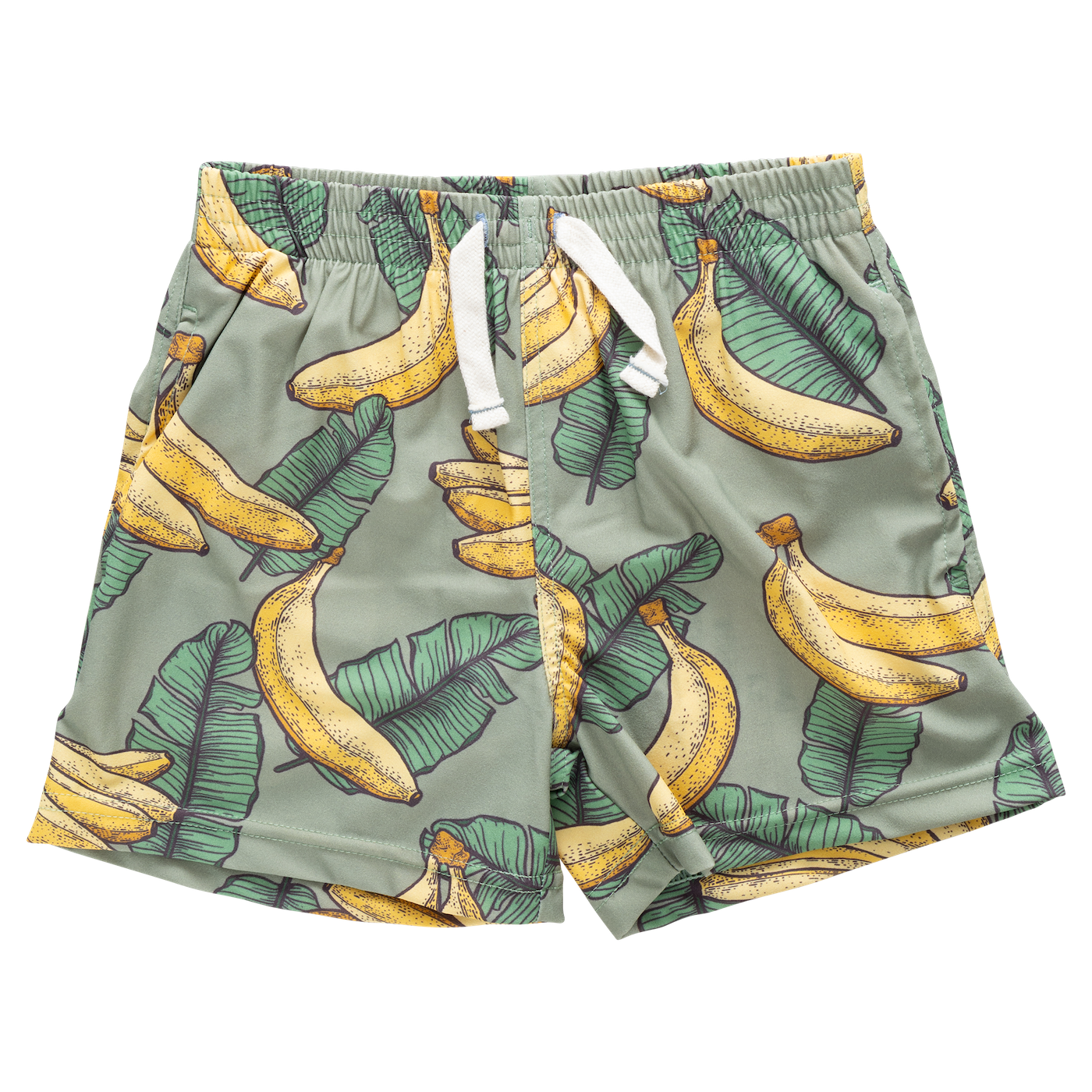 Baby Boys Swim Trunk Green Banana Leaves