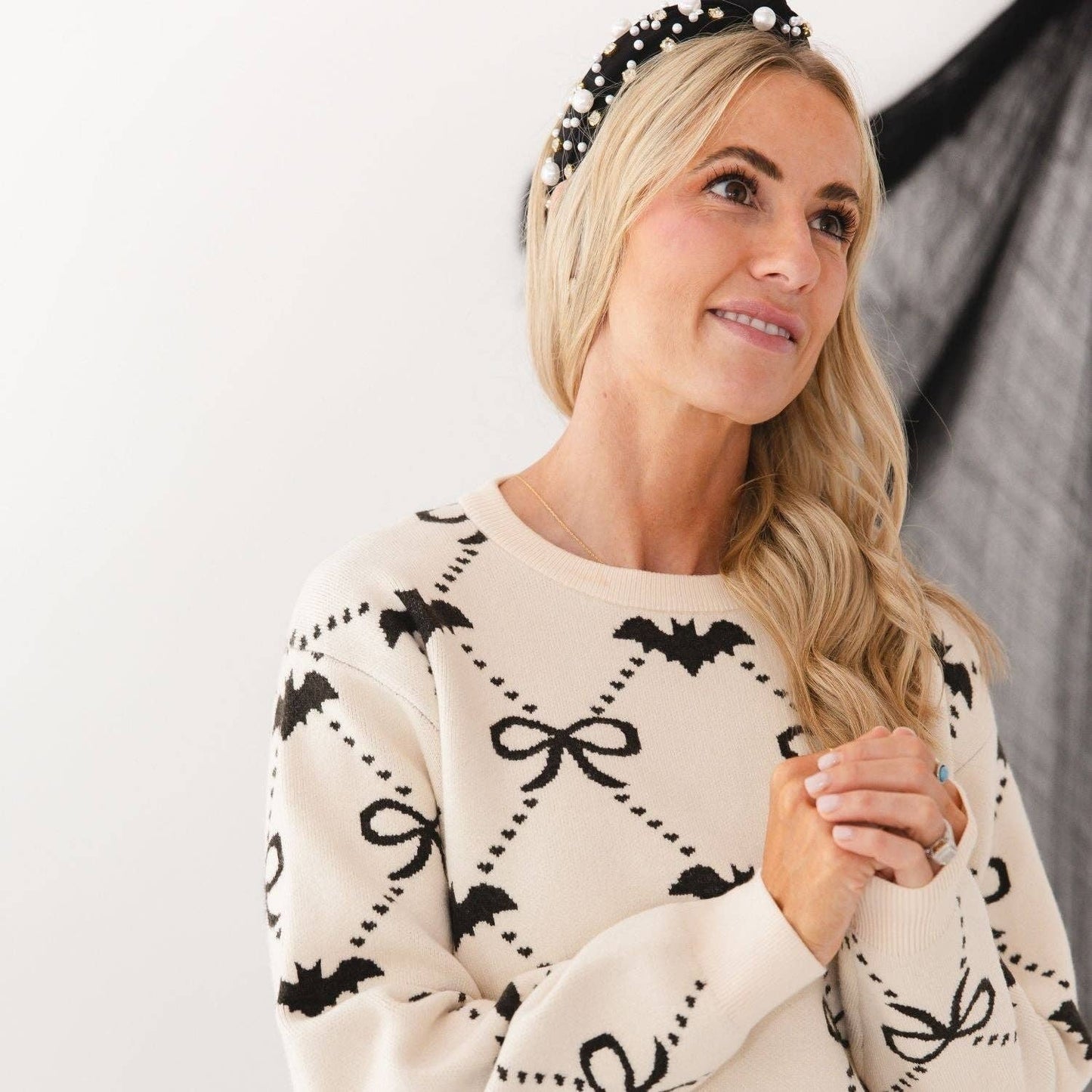 Bat Trellis Halloween Women's Sweater - Mommy and Me