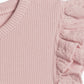 Maggie Ribbed Short Sleeve Bodysuit with Eyelet Ruffle