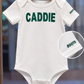 Bits & Bows Caddie Onesie with Custom Roswell Embroidery on sleeve