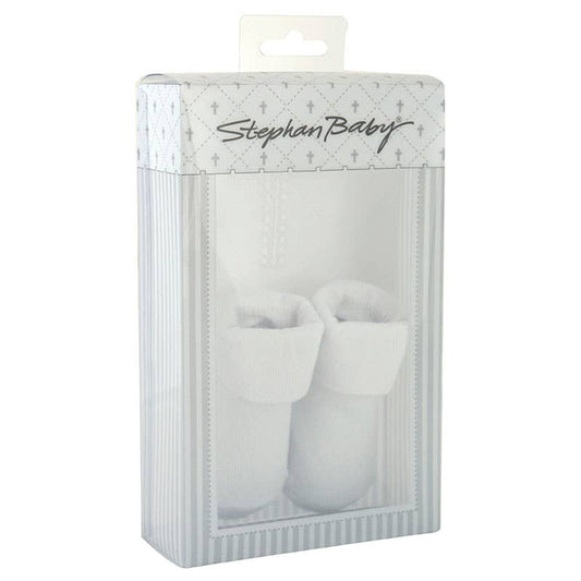 Embroidered Cross Bib & Lace Sock Set, 0-6 months