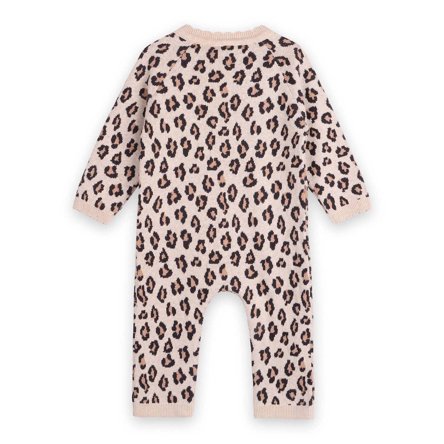 Leopard Jacquard Knit Baby Jumpsuit (Organic Cotton)