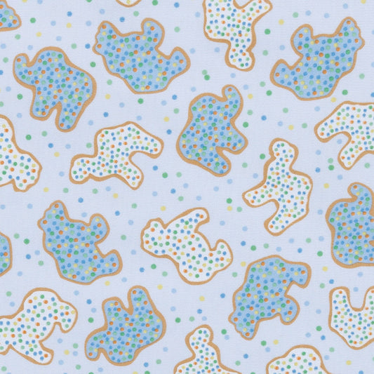 Animal Crackers Zip Footie - Light Blue