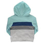 Boys Antique Blue Color Block Hoodie