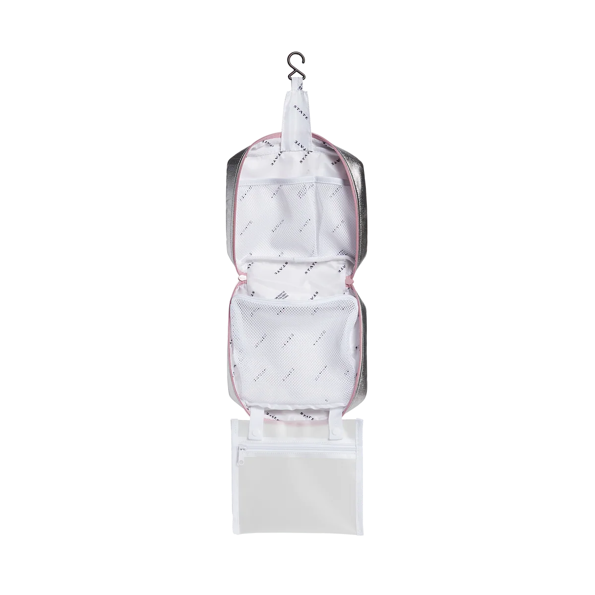 STATE Bags - Bensen Toiletry Kit - Metallic Pink & Silver