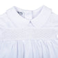 Blessed Smocked Collared Gown - White