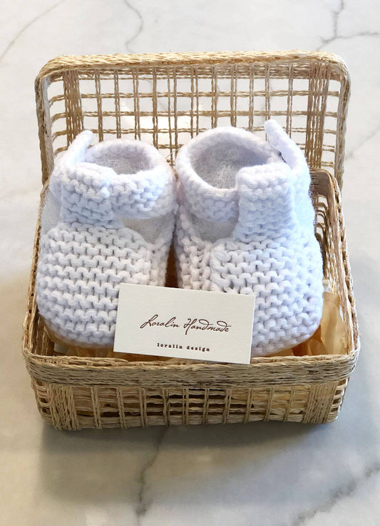 White Booties in Basket