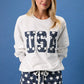 "USA" EMBROIDERY SWEATSHIRT