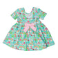 Girls Green Lucky Day Short Sleeve Knit Twirl Dress