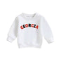 Georgia White Crewneck Pullover