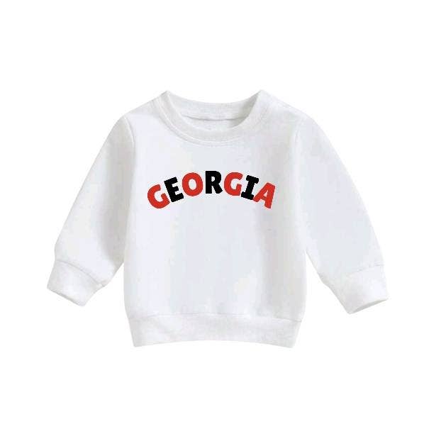 Georgia White Crewneck Pullover