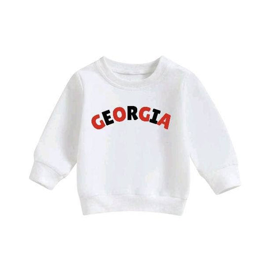 Georgia White Crewneck Pullover
