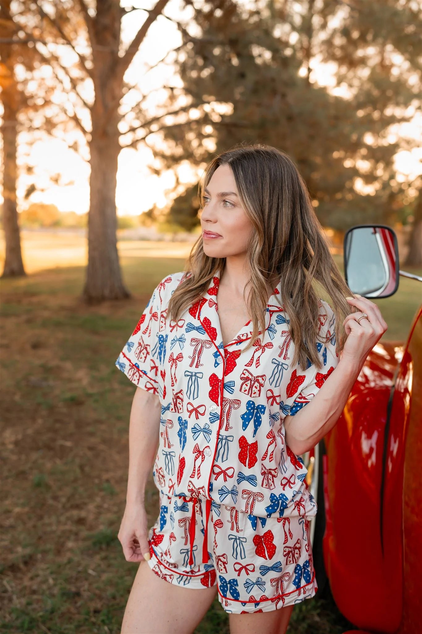 Women's Red, White & Blue Bows Set