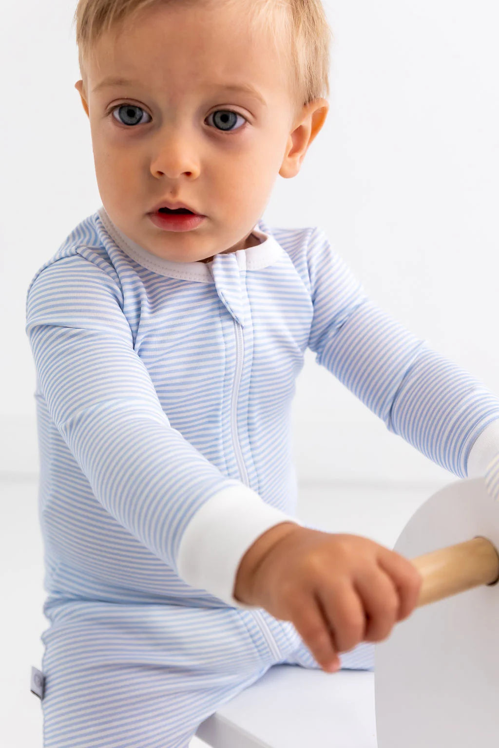 Blue Striped Baby Onesie