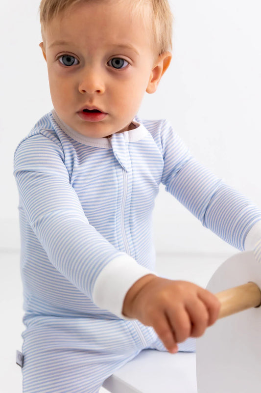 Blue Striped Baby Onesie