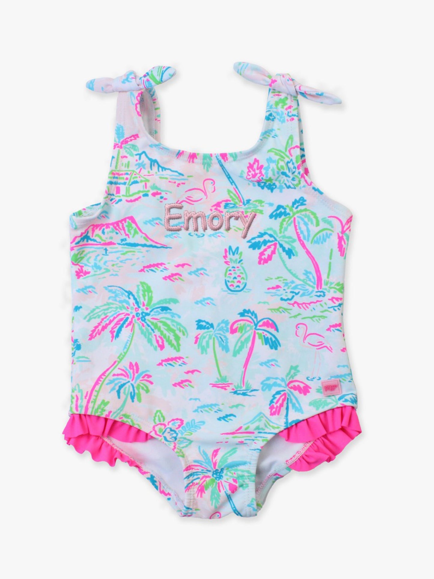 Tie Shoulder One Piece - Tropical Resort