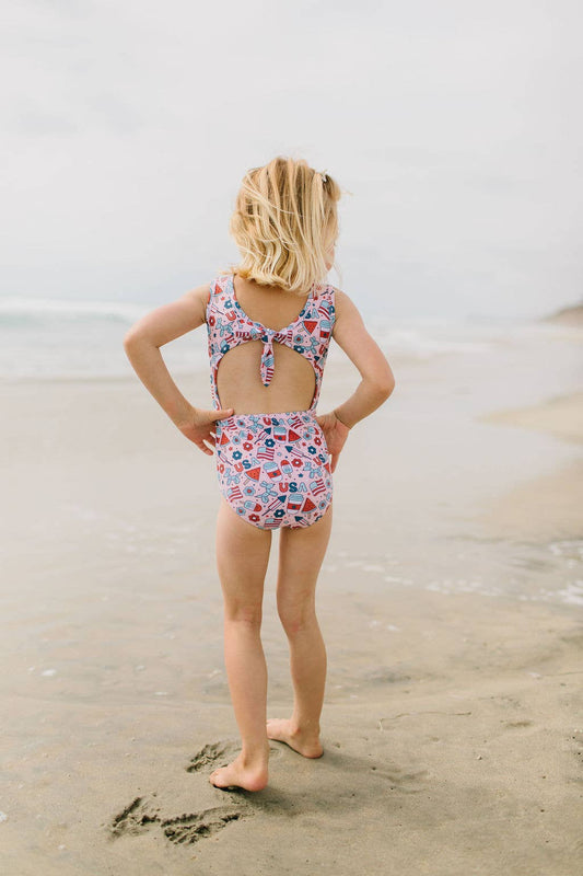 Ollie Jay Lucy Swim in Pink Celebration | girls UPF 50 swim