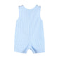Light Blue Gingham Easter Bunny Applique Shortalls