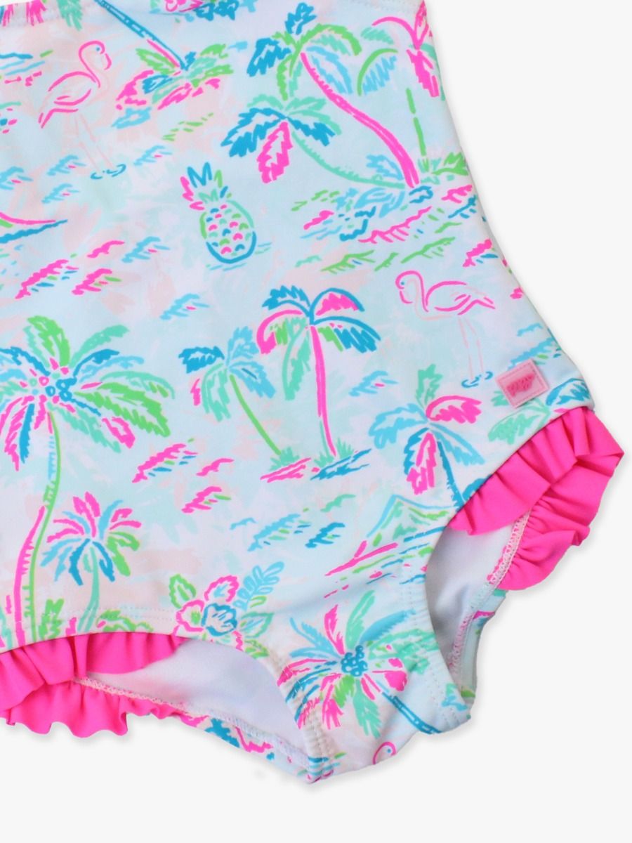 Tie Shoulder One Piece - Tropical Resort