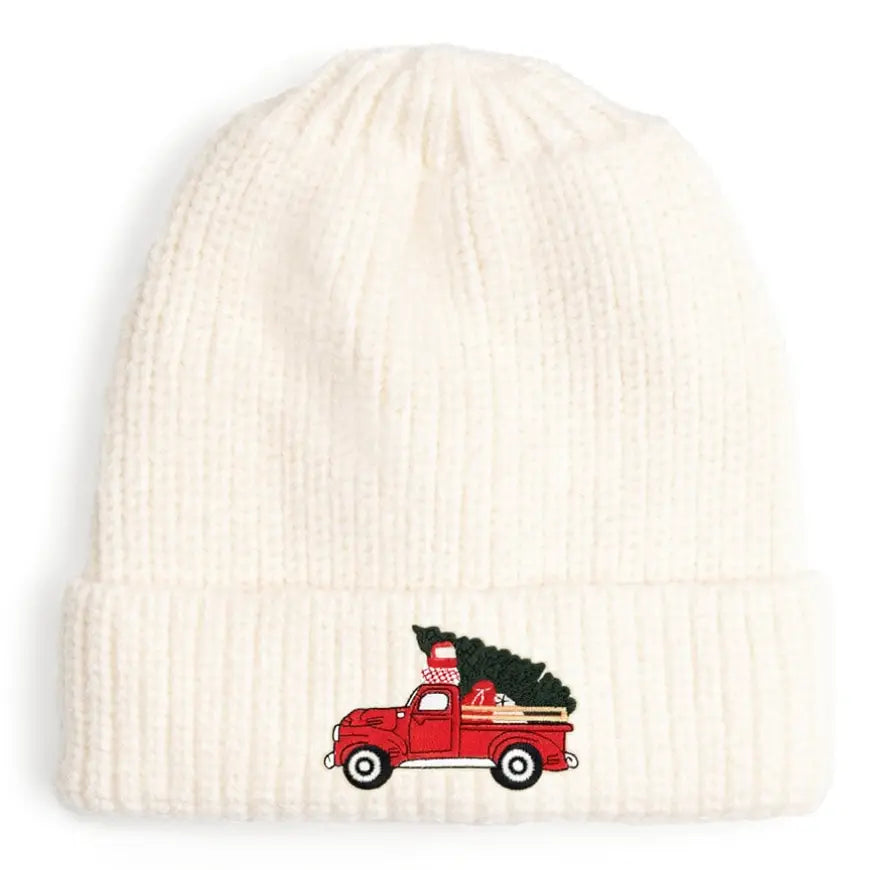 Christmas Truck Patch Beanie