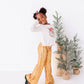 Gold Sequin Stripe | Wide-Leg Pants