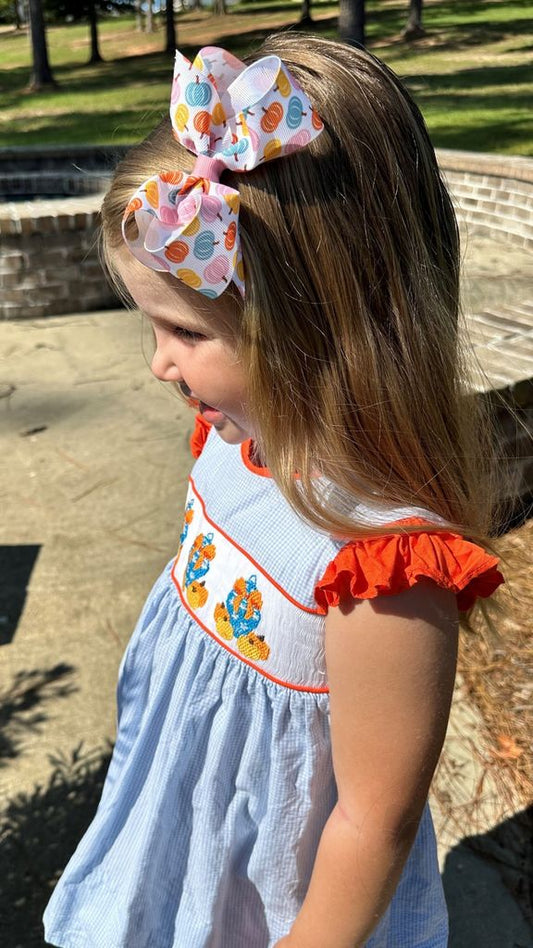 Wee Ones Medium Harvest Print Grosgrain Hair Bow