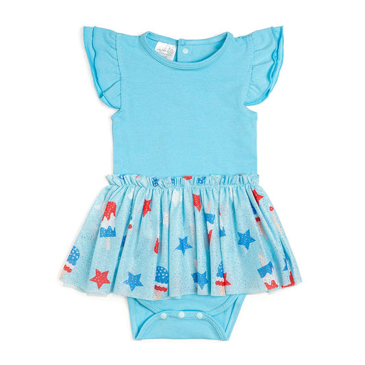 Sweet WinkBomb Pop Short Sleeve Tutu Bodysuit - 4th of July - Baby