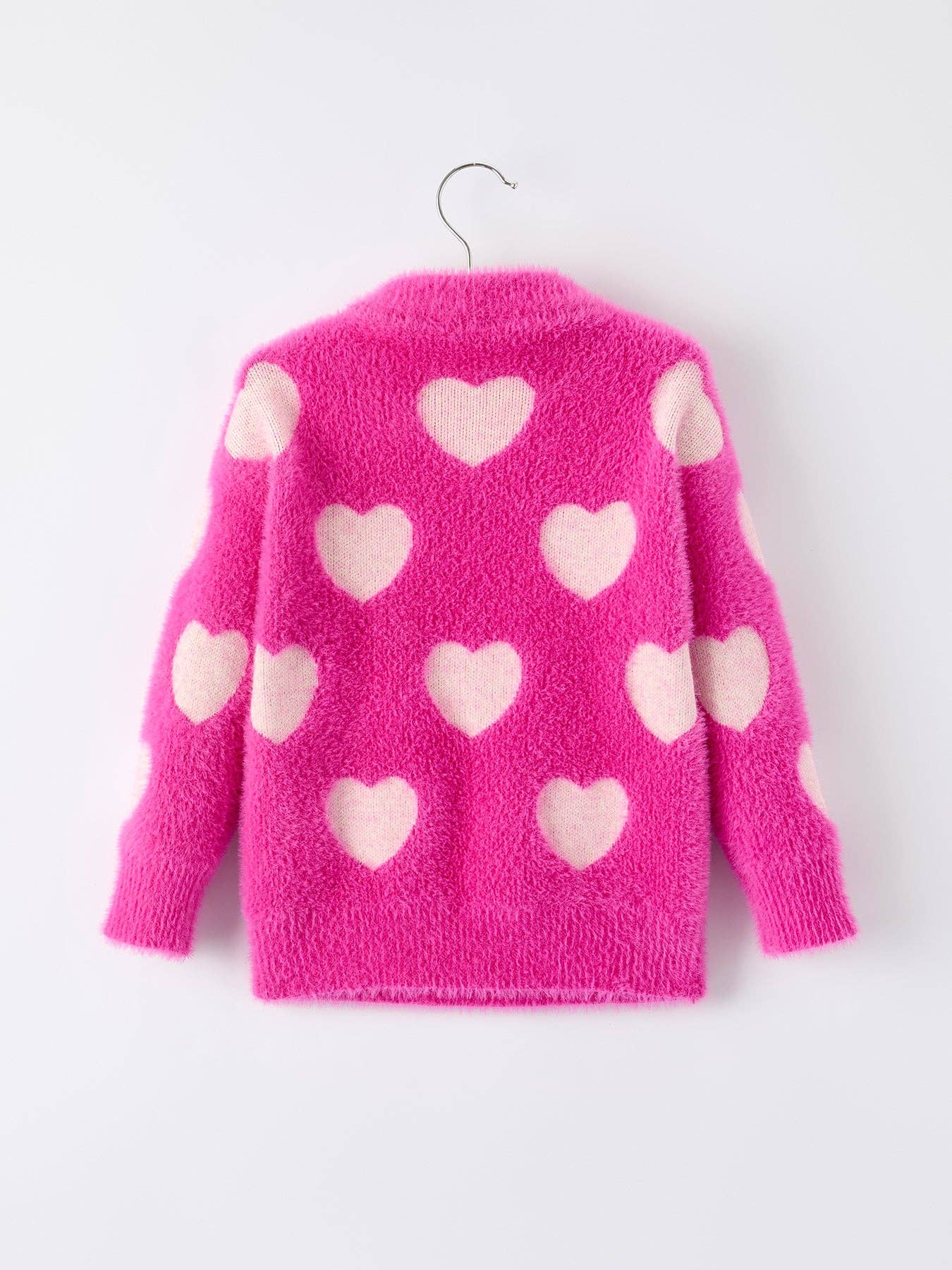 Pink Mommy & Me Heart Print Knit Pullover Sweater