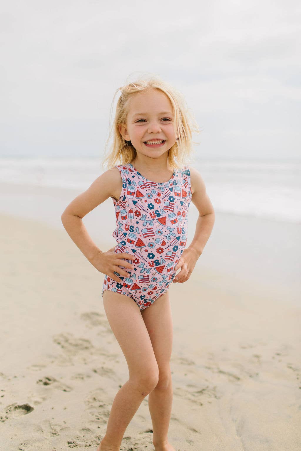 Ollie Jay Lucy Swim in Pink Celebration | girls UPF 50 swim
