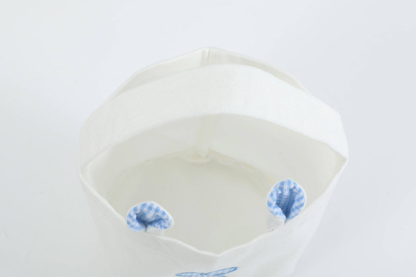 Blue Gingham Easter Bunny Basket