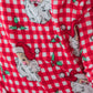 SoftSnooze™ Baby Girls Bamboo Viscose Red Dear Santa Convertible Ruffle One Piece Footie Pajama