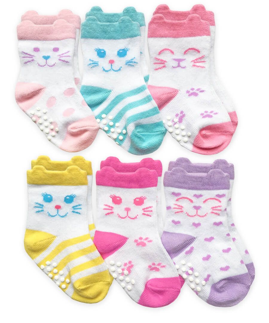 Multi Colored Cat Toddler Socks