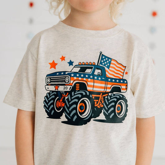 Sweet Wink American Monster Truck Short Sleeve T-Shirt - Fourth of July