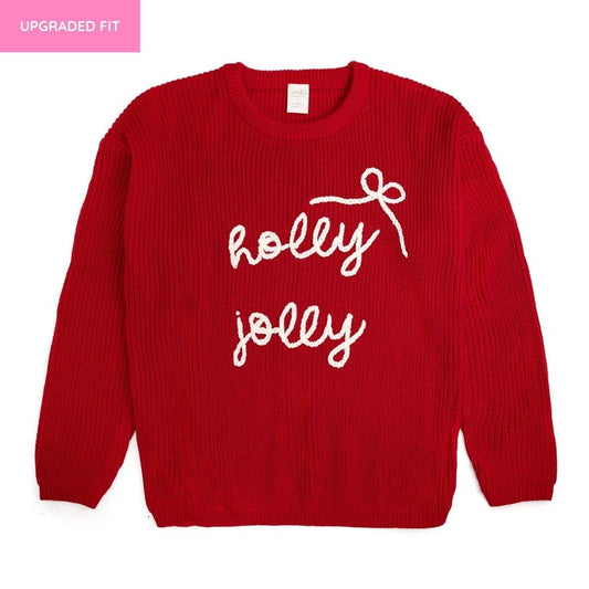 Holly Jolly Bow Sweater-  Women's