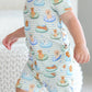 Two Piece Short Pajama Set | Poolside Pups Blue