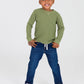 Boys Medium Wash Stretch Denim Pull-on Jeans