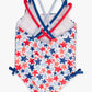Girls Shimmer Star-Spangled Cross-Back One Piece Swimsuit