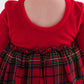 Baby Girls Red Nicholas Plaid Velour & Tulle Long Sleeve Twirl Romper