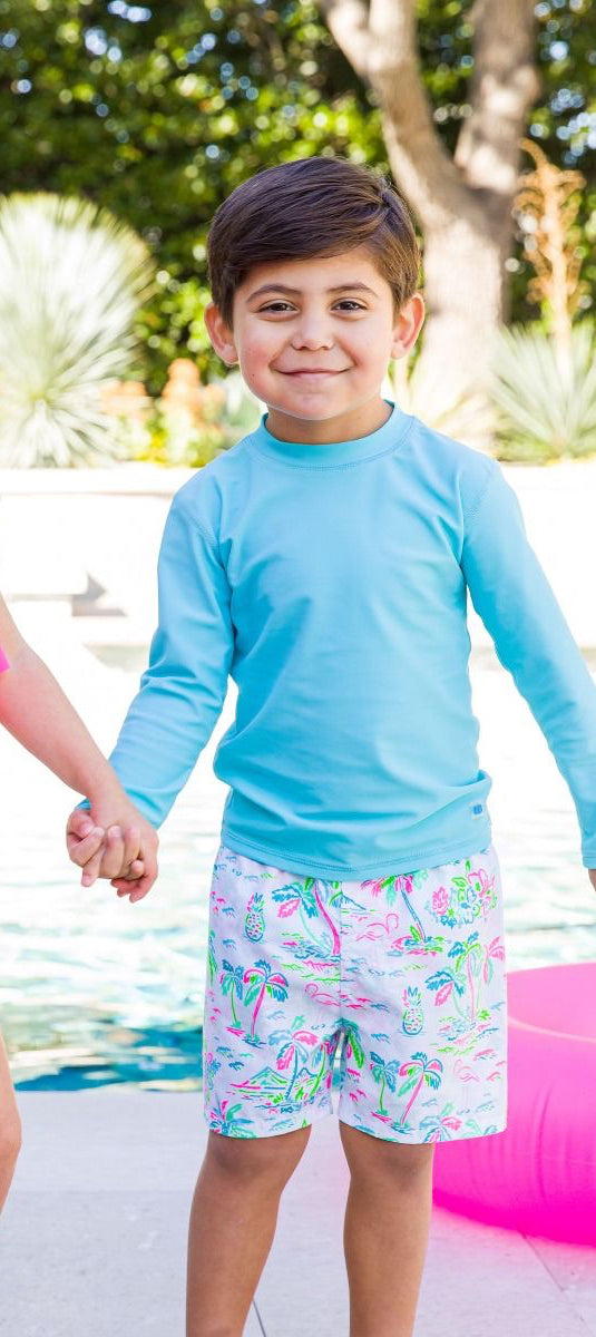 Boys Classic Swim Trunks - Tropical Resort