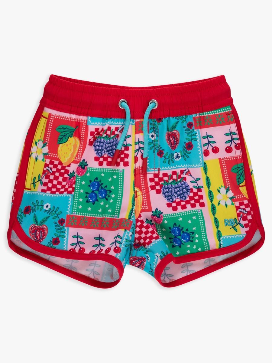 Performance Hybrid Dolphin Hem Swim Trunks - Picnic Party