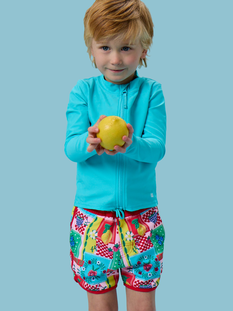 Performance Hybrid Dolphin Hem Swim Trunks - Picnic Party