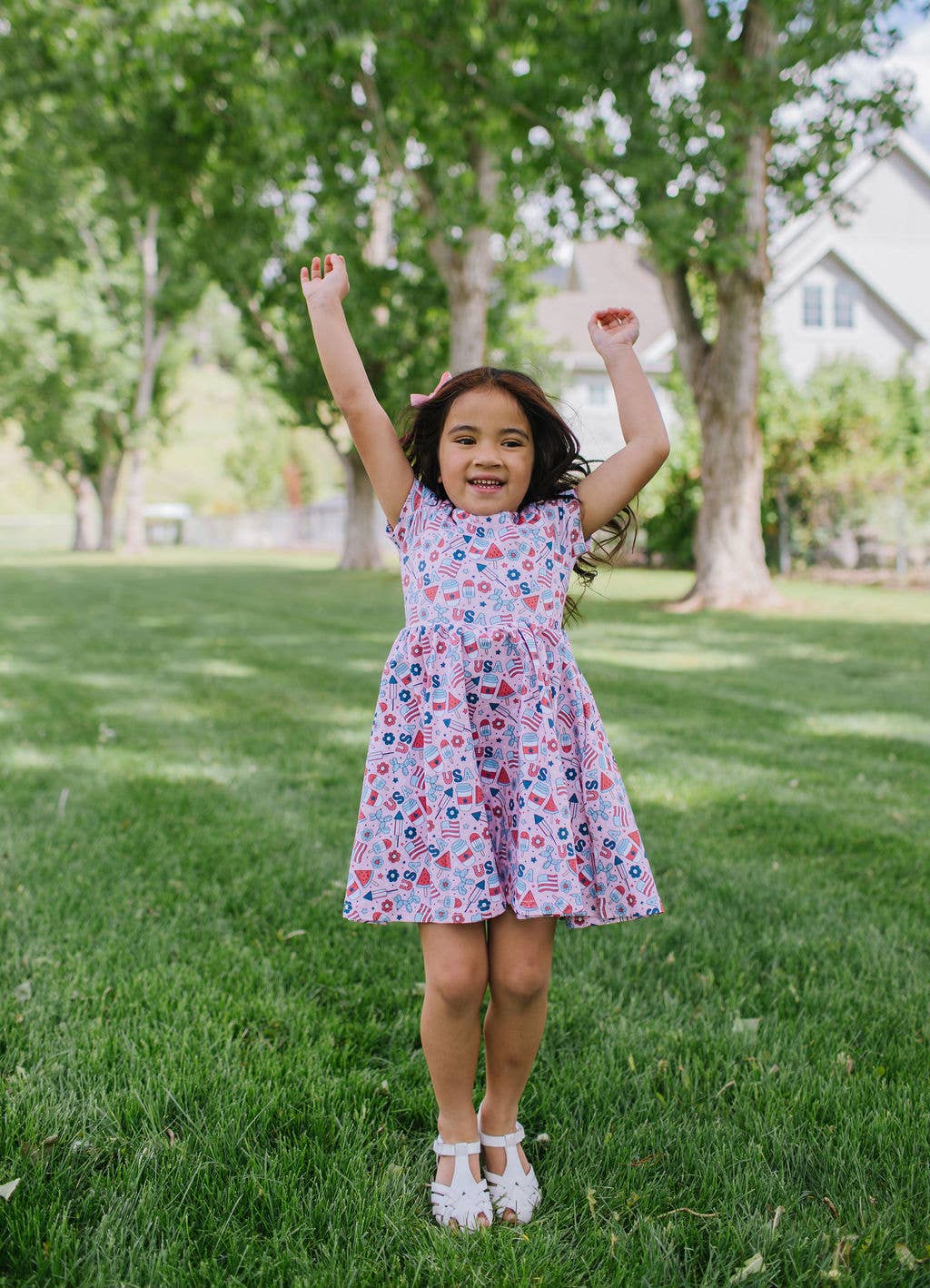 Ollie Jay Classic Twirl Dress in Pink Celebration