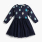 Holiday Kids Long Sleeve Tulle Dress_Hanukkah Dreidels
