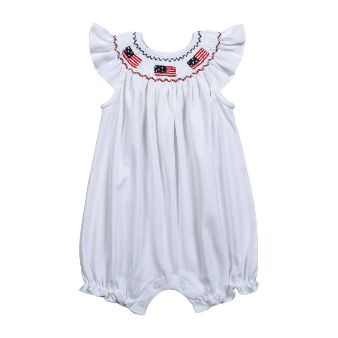 USG-333 USA HAND SMOCKED PIMA RUFFLE BUBBLE