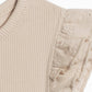 Maggie Ribbed Short Sleeve Bodysuit with Eyelet Ruffle