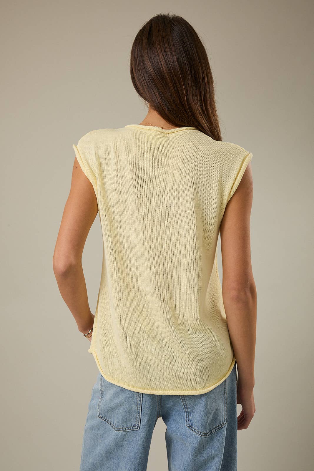 ROLLUP MUSCLE TEE "FAITH" LT WEIGHT SWEATER TOP