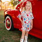 Girls Red, White & Blue Bows Set